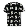 Camisetas masculinas Retro Pixel Art Desenho Verão Mens Game Controller Impressão 3D respirável Tops de poliéster manga curta de secagem rápida