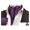 Marié Cravates Cummerbunds Hommes Formelle Cravate Mode Rétro Paisley Style Britannique Gentleman Foulards En Soie Cou Costume Affaires Cravate Drop Dh1Gh