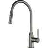 Spout Kitchen Faucet Rotatable Spring Faucets Brass Mixer Tap Hot Cold Water Taps with Pull Down Sprayer Chrome