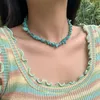 Ras du cou beaucoup de couleurs bijoux bel accessoire Boho irrégulière pierre naturelle collier femmes Vintage perle clavicule chaîne esthétique Y2K