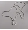 925 Серебряное серебро минималистское блеск луны подвесной колье ожерелья клавиля Мениска для женщин.