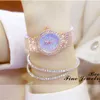 Armbandsur av hög kvalitet japansk rörelse lyxiga fulla diamantklockor för kvinnor rosguld armbandsur vattentät klänning damer klocka 230807