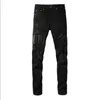 23NEW DESIGNER JEANS FÖR HÄR HOLE LJUS BLÅ Dark Gray Italy Brand Man Long Pants Byxor Streetwear Denim Skinny Slim Straight Biker Jeans Storlek 28-40