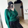 Women's Sweaters Orange Knitted Pullover Sweater Korean Minimalist Knitwear Round Neck Women Thickened Warm Autumn Winter Jumpers Loose O276