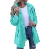 Women's Jackets Ladies Solid Hooded Slim Pocket Raincoat Trench Coat Jacket 3xwomen Blouses With Button Fronts