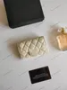 Designer Plånbokskorthållare CC Luxury Designer Purses Plånböcker med original Box Caviar Lambskin Leather Womens Coin Mens Wallet Key Pouch Ring Cardholder