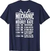 Camisetas Masculinas Funny Mechanic Hourly Rate - Design Gráfico T-Shirt - Back Tops Tees Funky Casual Algodão Camisetas Masculinas Family J230807