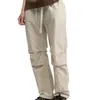 Pantalones bombachos de nailon rectos sueltos para hombre, pantalones cortos holgados transpirables informales de verano