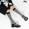 Femmes Chaussettes Respirant Personnalité Harajuku Plaid Cool Street Style Coton Bonneterie Bas Coréens