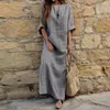 Casual Dresses Spring 2023 Summer Dress Women's Wear European and American Cotton Yarn Weaving Stripes Loose Long Long