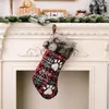 Christmas Decorations Plaid Plush Stockings Reusable Decorative Party Festive Decor SP99