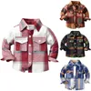 Giacche Bambino Ragazzi Ragazze Camicia Cappotto Giacca Scozzese Manica lunga Bambini Colletto rovesciato Bottoni Top 4t Inverno Piccolo