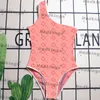 Womens Sling Swimwear Designer One Piece Bathing Suit Fashion Letters Print Swimsuits Pink Quick Dry Girls Beach Wear