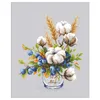 Chinese Producten Bloem en tarwe borduurpakketten zilveren canvas stof katoenen draad DIY borduren thuis wanddecoratie R230807