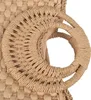 Qzunique handvävd halmväska kvinnor sommar strand handväska handväska retro rattan tote koppling resväska med trä rund topphandtag hkd230807