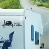 För husbilsresor Trailer Hiker Camper Heartbeat Art Decal Decoration Tält Vandring Vinyl Sticker Camper Art Decor264T