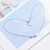 Hot Koop Populaire Vrouwen Vrouwelijke Hanger Ketting Fijne 925 Sterling Zilver Blauw Wit Kubieke Zirkoon Maan Ontwerp Choker Kraag L230704