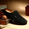 Sandals Summer Italian brand Handmade leather shoes Loafers Gray Bottom Shoes mens Breathable Black Blue Mules Slippers for men 230807