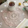Pano de mesa bordado artesanato jogo americano estilo europeu isolamento de renda almofadas anti-queimadura vintage francês ins mat jantar