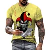 Camisetas para hombre, camiseta de manga corta con estampado 3DT de moda de verano, camiseta de secado rápido con cuello redondo