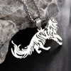 Pendentif Colliers Punk Vent Loup En Acier Inoxydable Collier Pour Hommes Et Femmes Personnalité Simple Animal Bijoux Cadeau