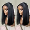 Perucas Capless 180 Curto Bob Peruca Lace Front Perucas Para Mulheres Bone Straight Wig Transparent Lace Frontal Wig x0802