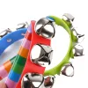 11*9 cm trä baby rattle regnbåge skraller med klockträ leksaker orff instrument utbildning leksak