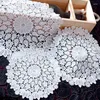 Table Mats 4pcs Round Hollow Lace Embroidery Plate Bowl Napkin Pad Fabric Placemat Mug Dining Coffee Tea Cup Mat Home Decor