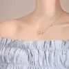 Shining Diamond 925 Sterling Silver Star Necklace Korean Style Simple Personality Sweet Cute Girl Clavicle Chain Birthday Gift L230704