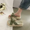 Lady Thick 643 Style Fairy Slippers Platform Flat with Butterfly-knot Summer Flip Flops Sandals Women 230807 530