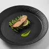 Borden Japanse Stijl Keramiek Diner Thuis El Black Frosted Dienblad Salade Fruit Gerechten Soepkom Keuken Servies