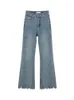 Frauen Jeans Casual Hohe Taille Flare Hosen Frau Quaste Design Vintage Elegante Koreanische Stil Denim Hosen Damen