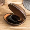 Sunglasses Cases Vintage Cow Leather Protable Folding Sunglasses Protector Travel Pack Pouch Glasses Case Zipper Box Hard Eyewear 230807