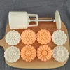 Baking Moulds 6Pcs4Pcs Kitchen Supplies 3D Flower Shape 50g Mooncake Moulds Multi Purpose Reusable Festival Cookie Decorate Tool 230804