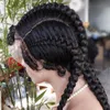 Человеческие волосы Бесполовые парики натуральные волосы парик для волос Синтетические волосы Африканская американская коробка Черная парики Оптовые 4 длинные коробки 360 кружевные парики для чернокожих женщин x0802