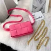 Crossbody Bag 7a Kassetten Bottevenets gewebt Handtasche Leder Brust Sommer Rosa Kette Schulter36m1