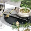 Tallrikar nordiska bordsplatta full set götformat rostfritt stål dessert skål grå blå kristallmatta restaurangtillbehör