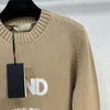 2023 FW Women's Sweters Knits Designer Tops z literą haftowaną markę pasa startowego Designerska plonowa bawełniana koszula Wysokiej klasy elastyczność pullover dzianina