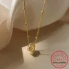 Дизайнер 925 Стерлинговое серебро CZ Double Circle Ожерелье Женщина 14K Gold Luxury Двух круглых подвесных цепи 2023 Модные украшения L230704