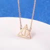 Pendant Necklaces Stainless Steel Magic Themed Necklace Deathly Hallows Jewelry Charm Girlfriend Wedding Birthday Gifts For Teens Girls
