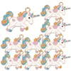 Uroków biżuteria jednorożca wisiorek zwierząt urok kreskówka emalia naszyjnik metalowy bransoletka w kształcie majsterkowiczów