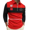 2023 New F1 Formula 1 T-shirts Men Tops Long Sleeve Outdoor Extreme Sports Fans Breathable Large Zipper Polo Shirt Team Racing Shirts