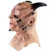 Masques de fête Halloween Diable Masques Couverture de visage Horreur Cosplay Couvre-chef Prop Mascarade Performance Costume Accessoires Effrayant Cornes Masques 2022 J230807