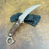 Specialerbjudande S7205 Karambit Knife DC53 Satin Blade Full Tang Micarta Handle Fixed Blade Claw Knives Outdoor Camping Tactical Gear With Kydex