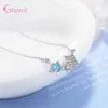 Hot Koop Populaire Vrouwen Vrouwelijke Hanger Ketting Fijne 925 Sterling Zilver Blauw Wit Kubieke Zirkoon Maan Ontwerp Choker Kraag L230704