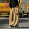 Erkek pantolon moda büyük kargo erkekler geniş bacak uzun bacaklı pantolonlar siyah haki sokak giyimi dipler paraşüt askeri taktik