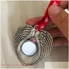 Christmas Decorations Sublimation Ornament Angel Wings Shape Blank Transfer Printing Consumables Supplies New Style Wholesales Drop De Dhjbo