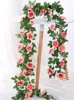 Flores decorativas rosa casamento artificial guirlanda de natal casa decoração do quarto primavera outono jardim arco faça você mesmo planta falsa hera videira