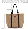 Owgse Straw Beach Bag Summer Woven Tote Bag stora axelhandväska Straw Purses and Handbags for Women Vacation HKD230807