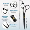 Hair Cutting Scissors Shears Kit, 7Pcs Professional Hairdressing Scissors Set For Men Women Pets Home Salon Barber Cutting Kit